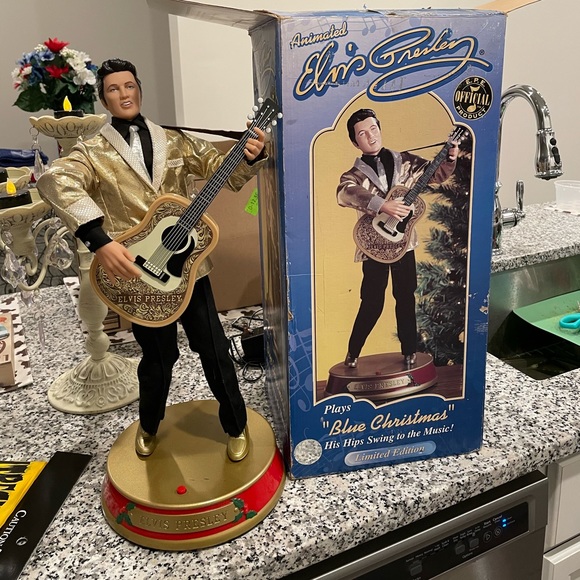 Animated Elvis Presley Blue Christmas - Picture 1 of 2